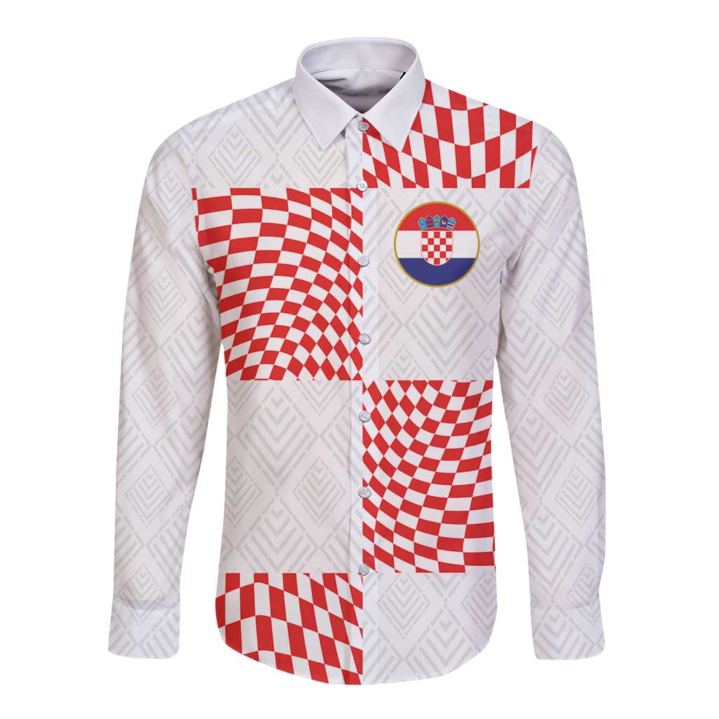 Custom Croatia Football Champion 2024 Long Sleeve Button Shirt - Wonder Print Shop