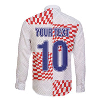 Custom Croatia Football Champion 2024 Long Sleeve Button Shirt - Wonder Print Shop