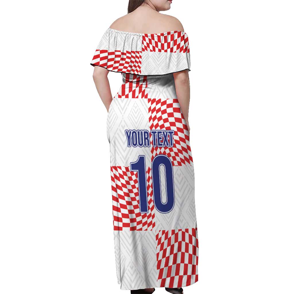 Custom Croatia Football Champion 2024 Off Shoulder Maxi Dress - Wonder Print Shop