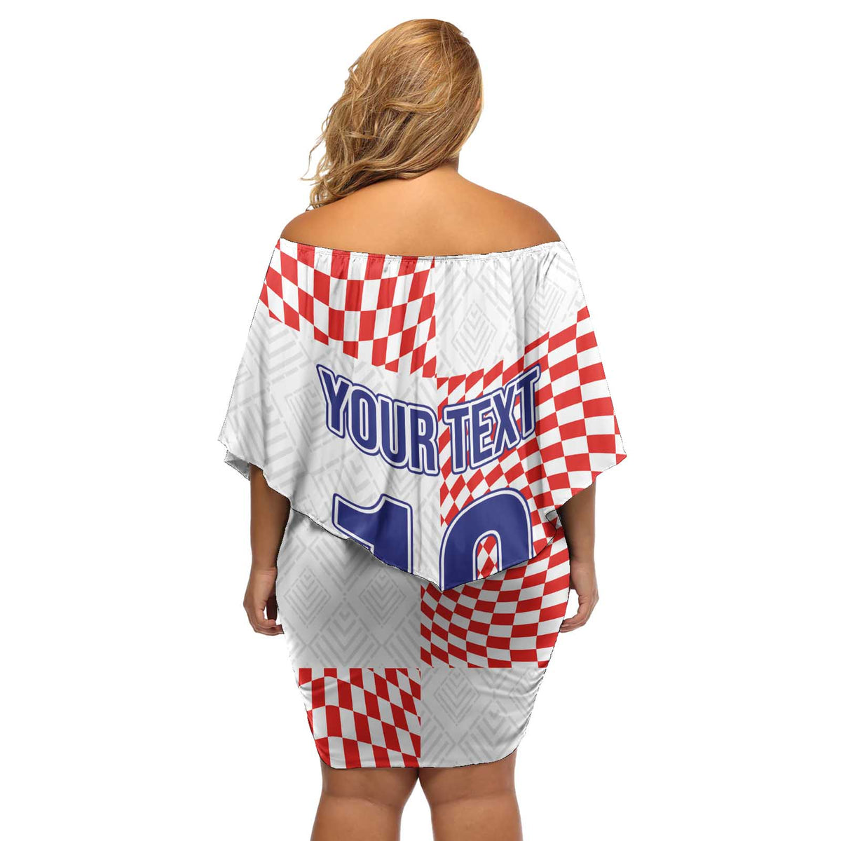 Custom Croatia Football Champion 2024 Off Shoulder Short Dress - Wonder Print Shop