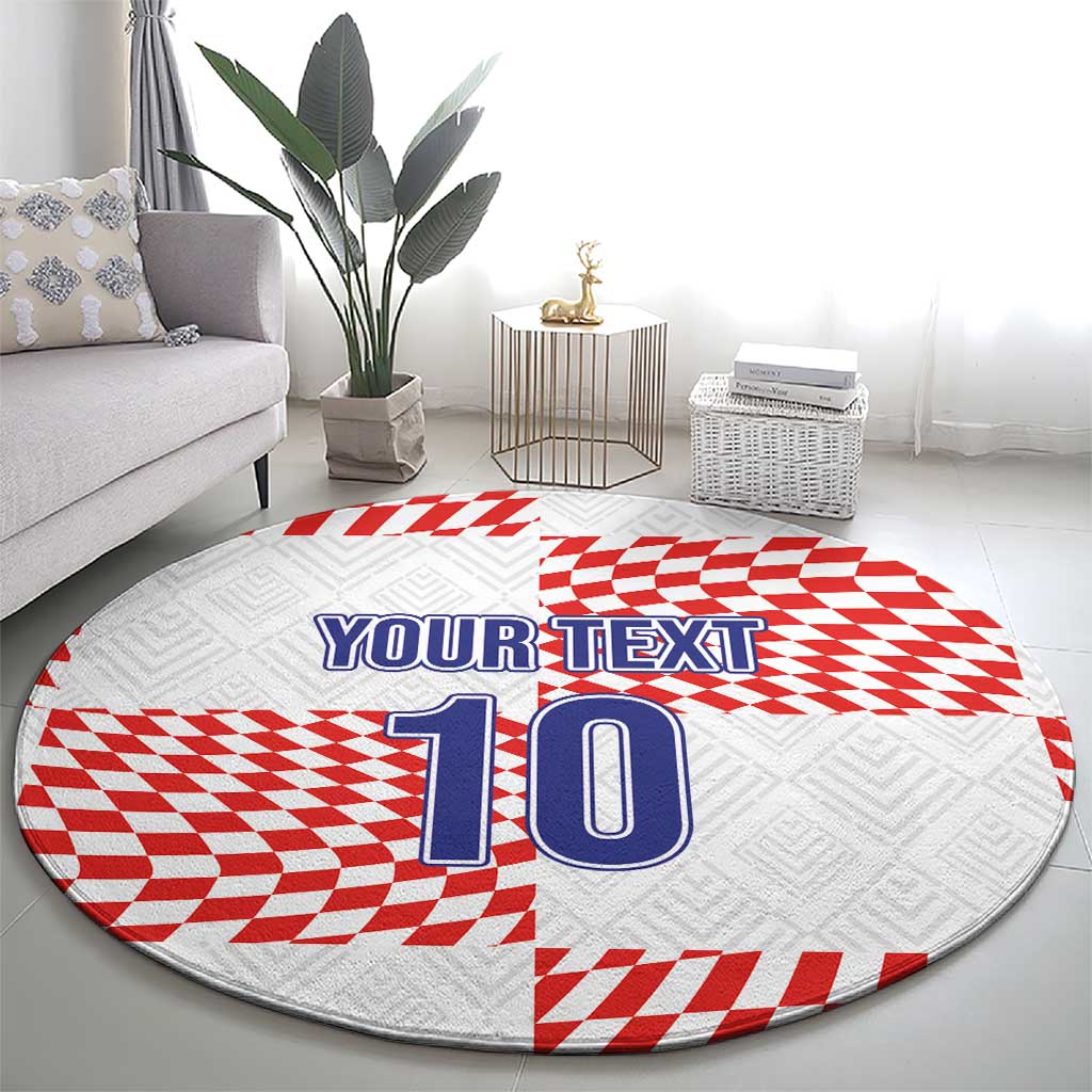 Custom Croatia Football Champion 2024 Round Carpet