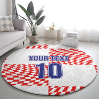 Custom Croatia Football Champion 2024 Round Carpet