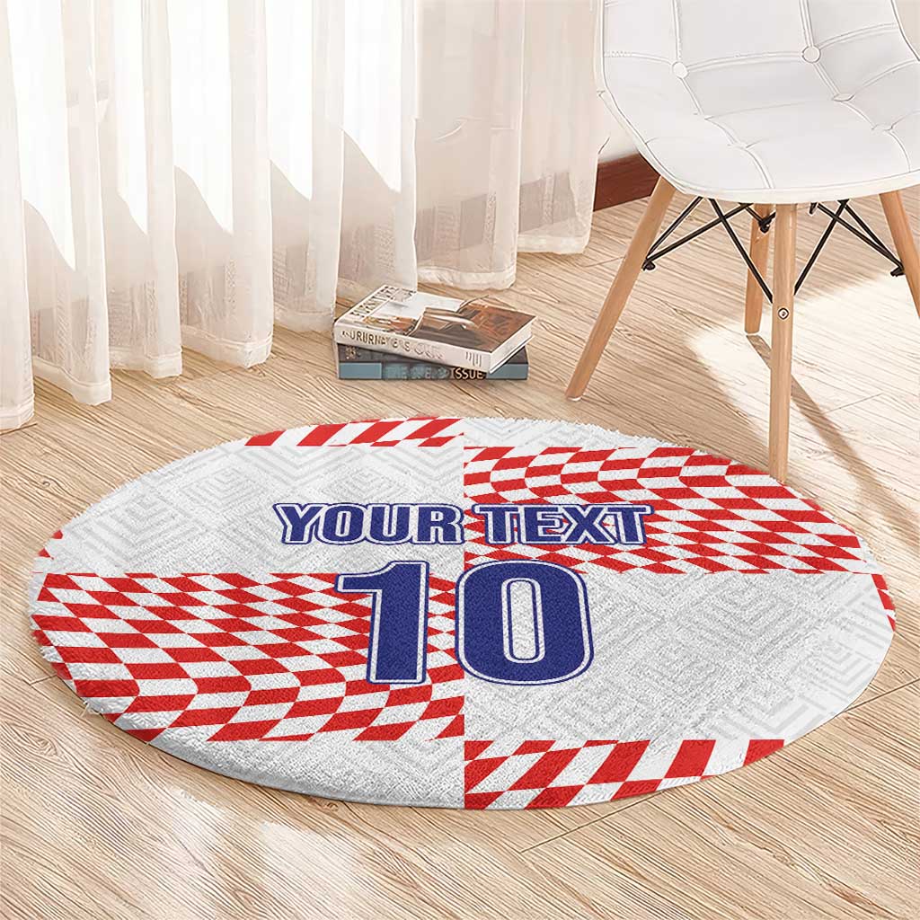 Custom Croatia Football Champion 2024 Round Carpet