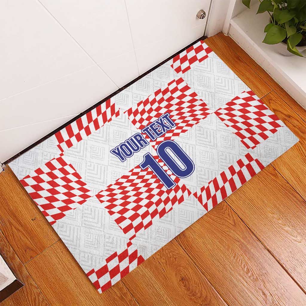 Custom Croatia Football Champion 2024 Rubber Doormat - Wonder Print Shop
