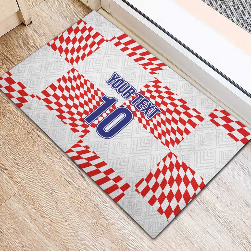 Custom Croatia Football Champion 2024 Rubber Doormat - Wonder Print Shop