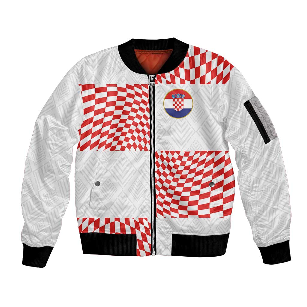 Custom Croatia Football Champion 2024 Sleeve Zip Bomber Jacket - Wonder Print Shop