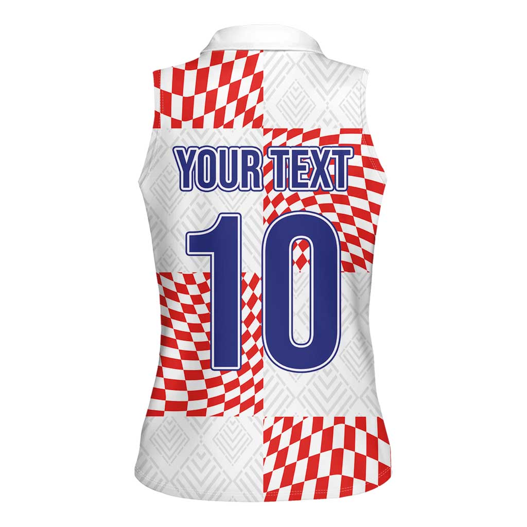 Custom Croatia Football Champion 2024 Women Sleeveless Polo Shirt - Wonder Print Shop