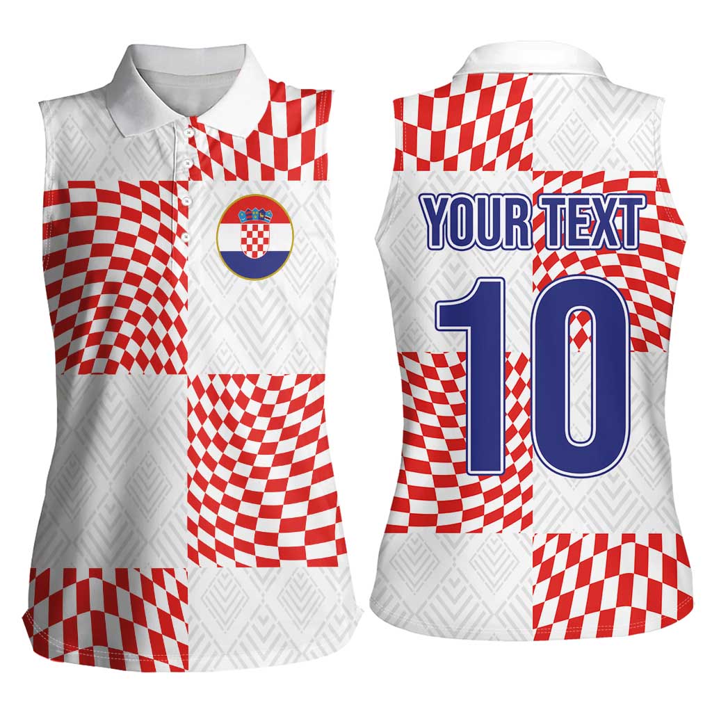Custom Croatia Football Champion 2024 Women Sleeveless Polo Shirt - Wonder Print Shop