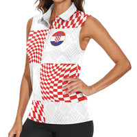 Custom Croatia Football Champion 2024 Women Sleeveless Polo Shirt - Wonder Print Shop
