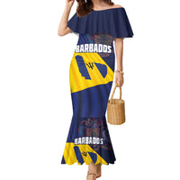 Barbados Independence Day Family Matching Mermaid Dress and Hawaiian Shirt National Flag Design - Wonder Print Shop