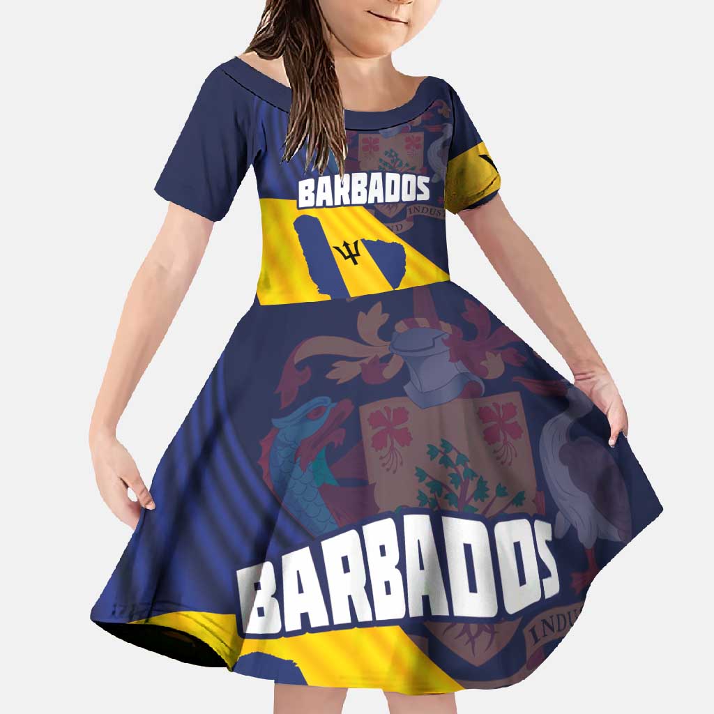 Barbados Independence Day Family Matching Summer Maxi Dress and Hawaiian Shirt National Flag Design - Wonder Print Shop