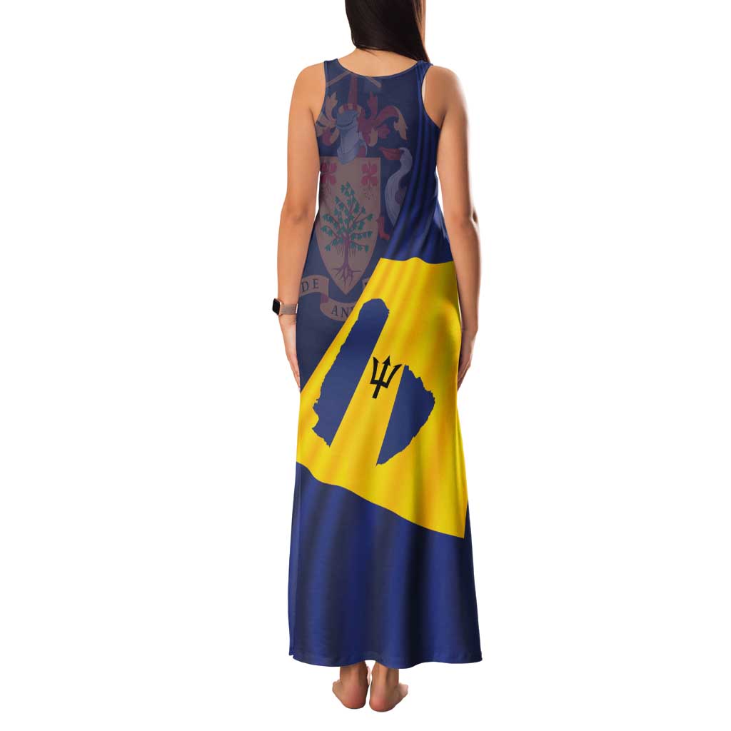 Barbados Independence Day Family Matching Tank Maxi Dress and Hawaiian Shirt National Flag Design - Wonder Print Shop