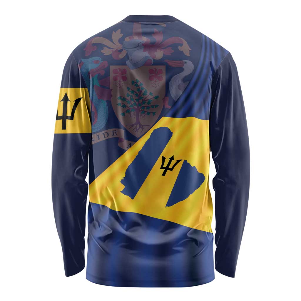 Barbados Independence Day Long Sleeve Shirt National Flag Design - Wonder Print Shop