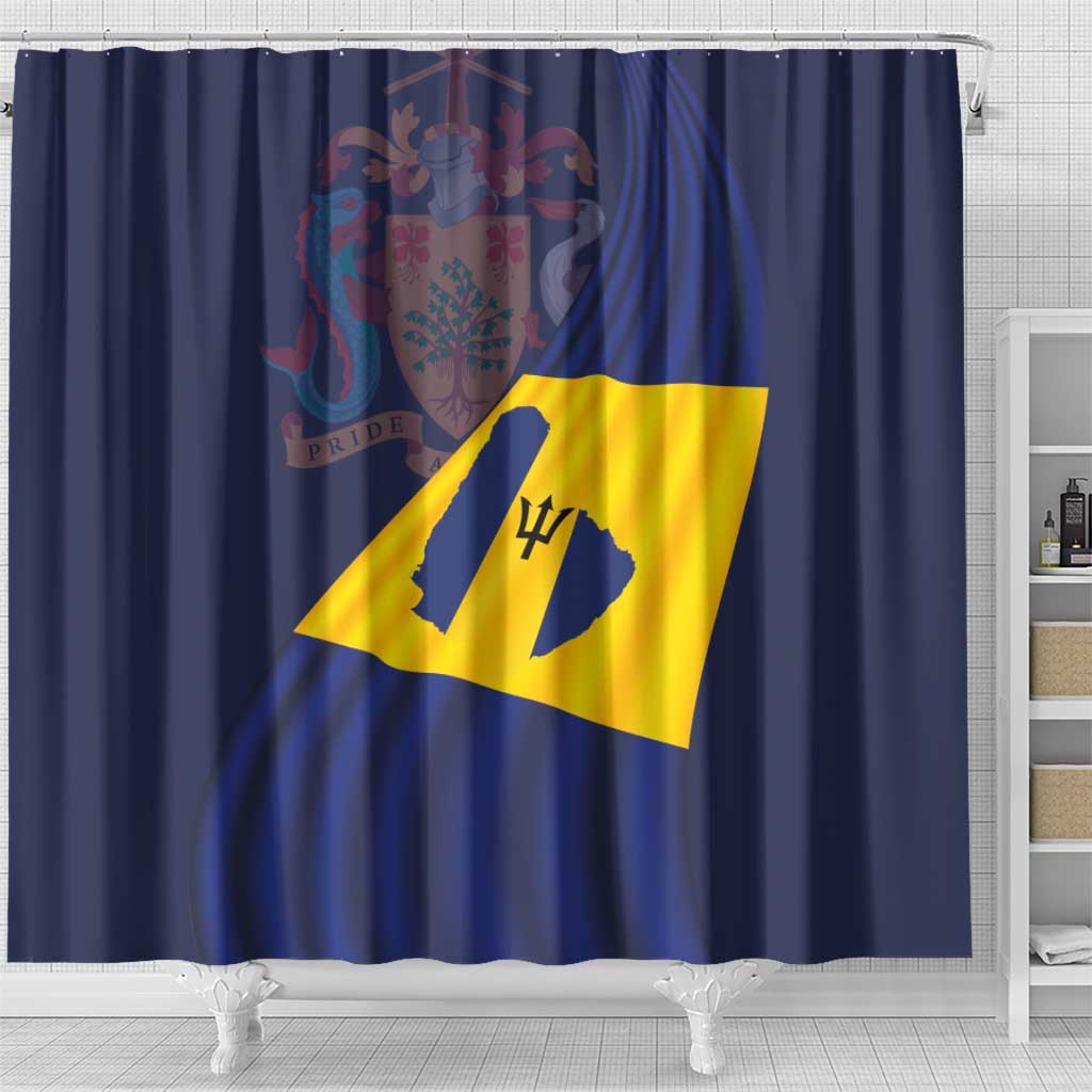 Barbados Independence Day Shower Curtain National Flag Design