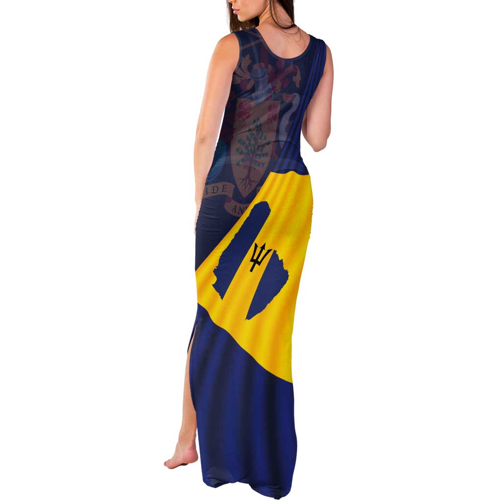 Barbados Independence Day Tank Maxi Dress National Flag Design - Wonder Print Shop