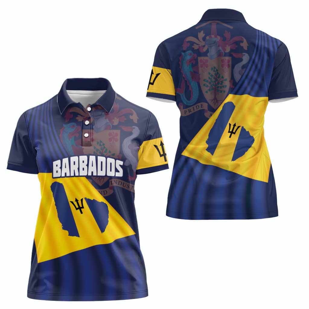 Barbados Independence Day Women Polo Shirt National Flag Design - Wonder Print Shop