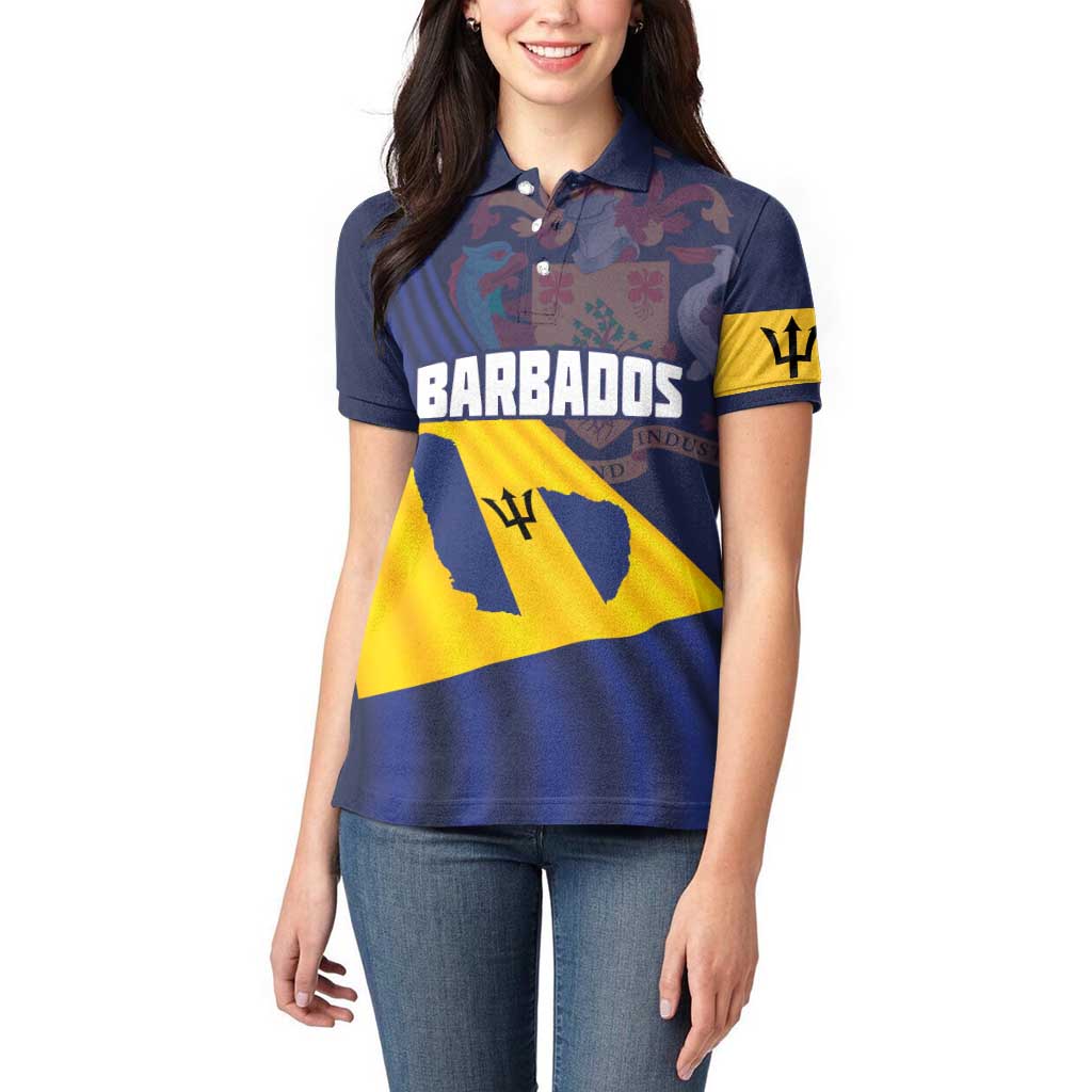 Barbados Independence Day Women Polo Shirt National Flag Design - Wonder Print Shop