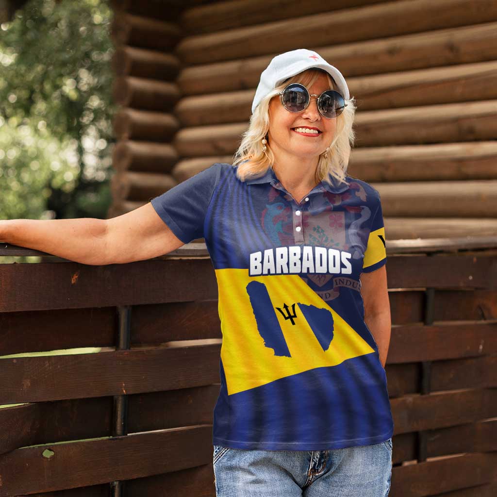 Barbados Independence Day Women Polo Shirt National Flag Design - Wonder Print Shop