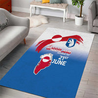Greenland National Day Area Rug National Country Flag and Emblem with The Map