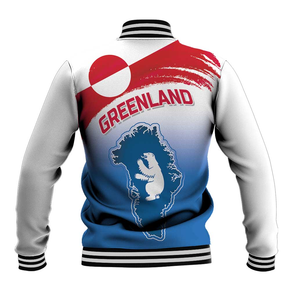Greenland National Day Baseball Jacket National Country Flag and Emblem with The Map