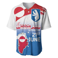 Greenland National Day Baseball Jersey National Country Flag and Emblem with The Map