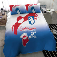 Greenland National Day Bedding Set National Country Flag and Emblem with The Map