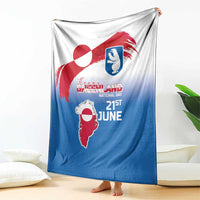 Greenland National Day Blanket National Country Flag and Emblem with The Map