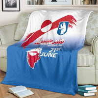 Greenland National Day Blanket National Country Flag and Emblem with The Map