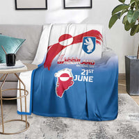 Greenland National Day Blanket National Country Flag and Emblem with The Map
