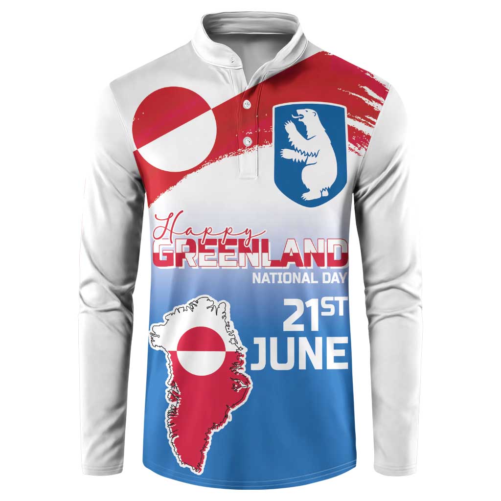 Greenland National Day Button Sweatshirt National Country Flag and Emblem with The Map