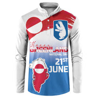 Greenland National Day Button Sweatshirt National Country Flag and Emblem with The Map