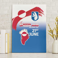 Greenland National Day Canvas Wall Art National Country Flag and Emblem with The Map