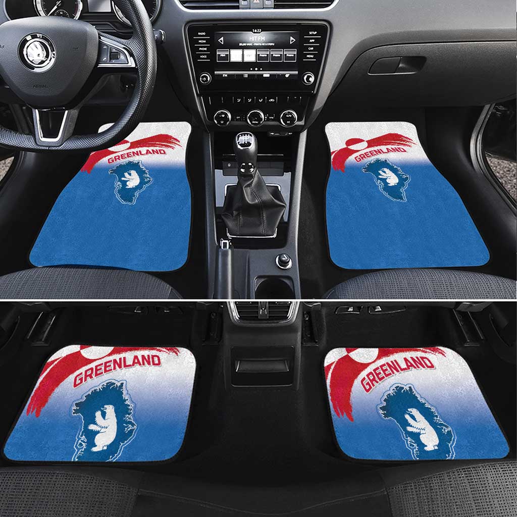 Greenland National Day Car Mats National Country Flag and Emblem with The Map