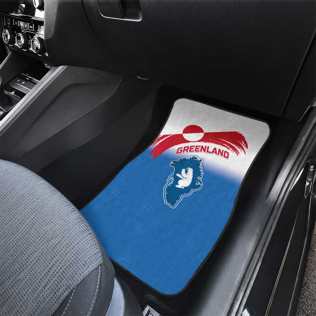 Greenland National Day Car Mats National Country Flag and Emblem with The Map