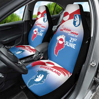 Greenland National Day Car Seat Cover National Country Flag and Emblem with The Map