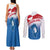 Greenland National Day Couples Matching Tank Maxi Dress and Long Sleeve Button Shirt National Country Flag and Emblem with The Map
