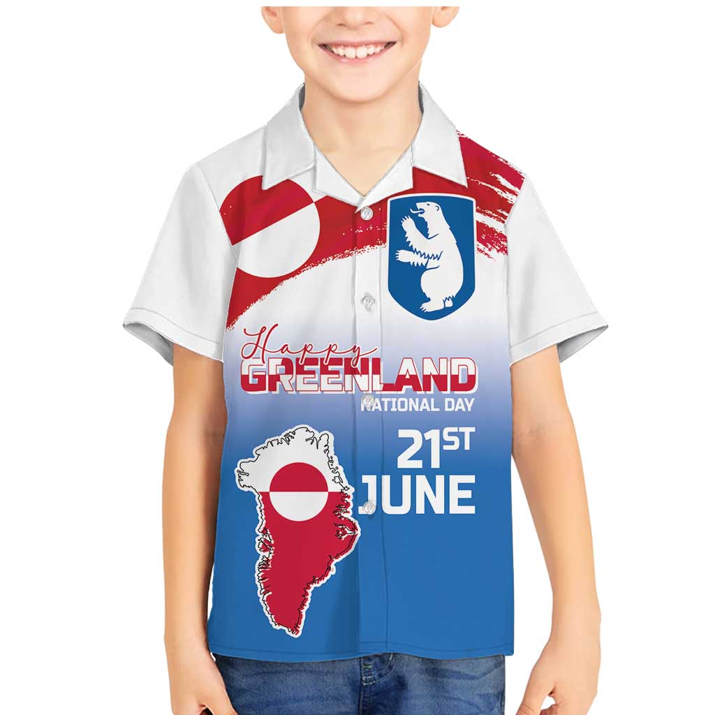 Greenland National Day Family Matching Mermaid Dress and Hawaiian Shirt National Country Flag and Emblem with The Map