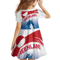 Greenland National Day Family Matching Off The Shoulder Long Sleeve Dress and Hawaiian Shirt National Country Flag and Emblem with The Map