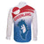 Greenland National Day Family Matching Off The Shoulder Long Sleeve Dress and Hawaiian Shirt National Country Flag and Emblem with The Map