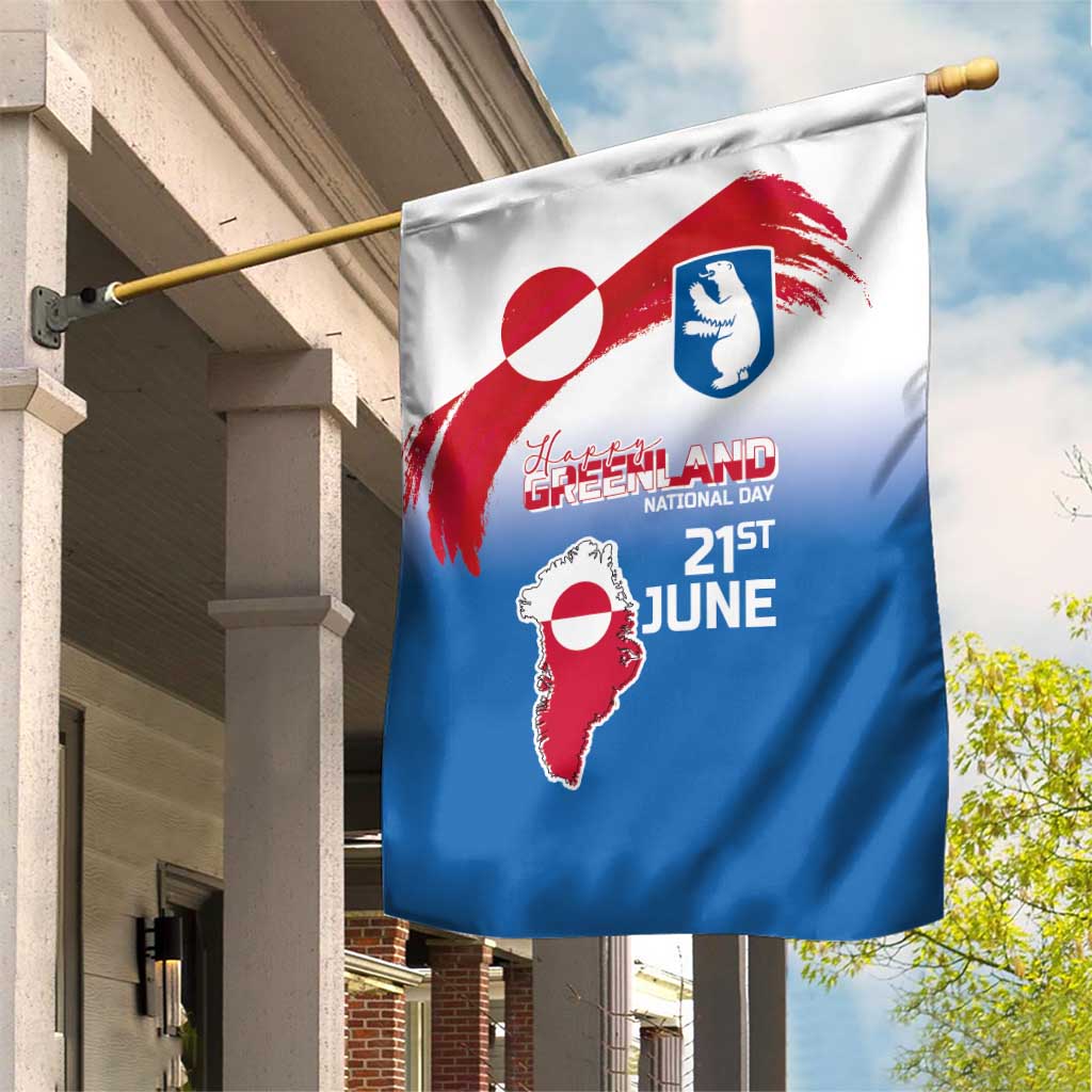 Greenland National Day Garden Flag National Country Flag and Emblem with The Map
