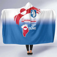 Greenland National Day Hooded Blanket National Country Flag and Emblem with The Map