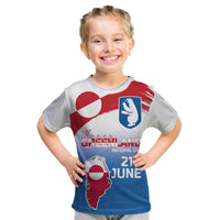 Greenland National Day Kid T Shirt National Country Flag and Emblem with The Map