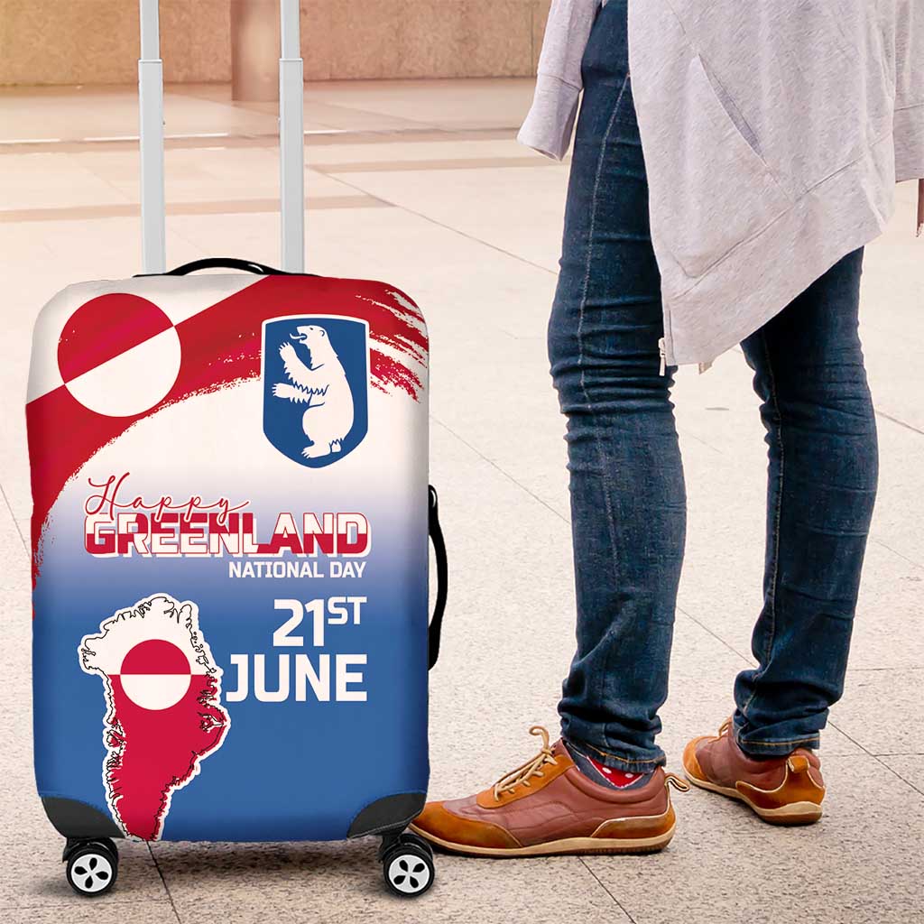 Greenland National Day Luggage Cover National Country Flag and Emblem with The Map