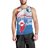 Greenland National Day Men Tank Top National Country Flag and Emblem with The Map
