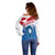 Greenland National Day Off Shoulder Sweater National Country Flag and Emblem with The Map