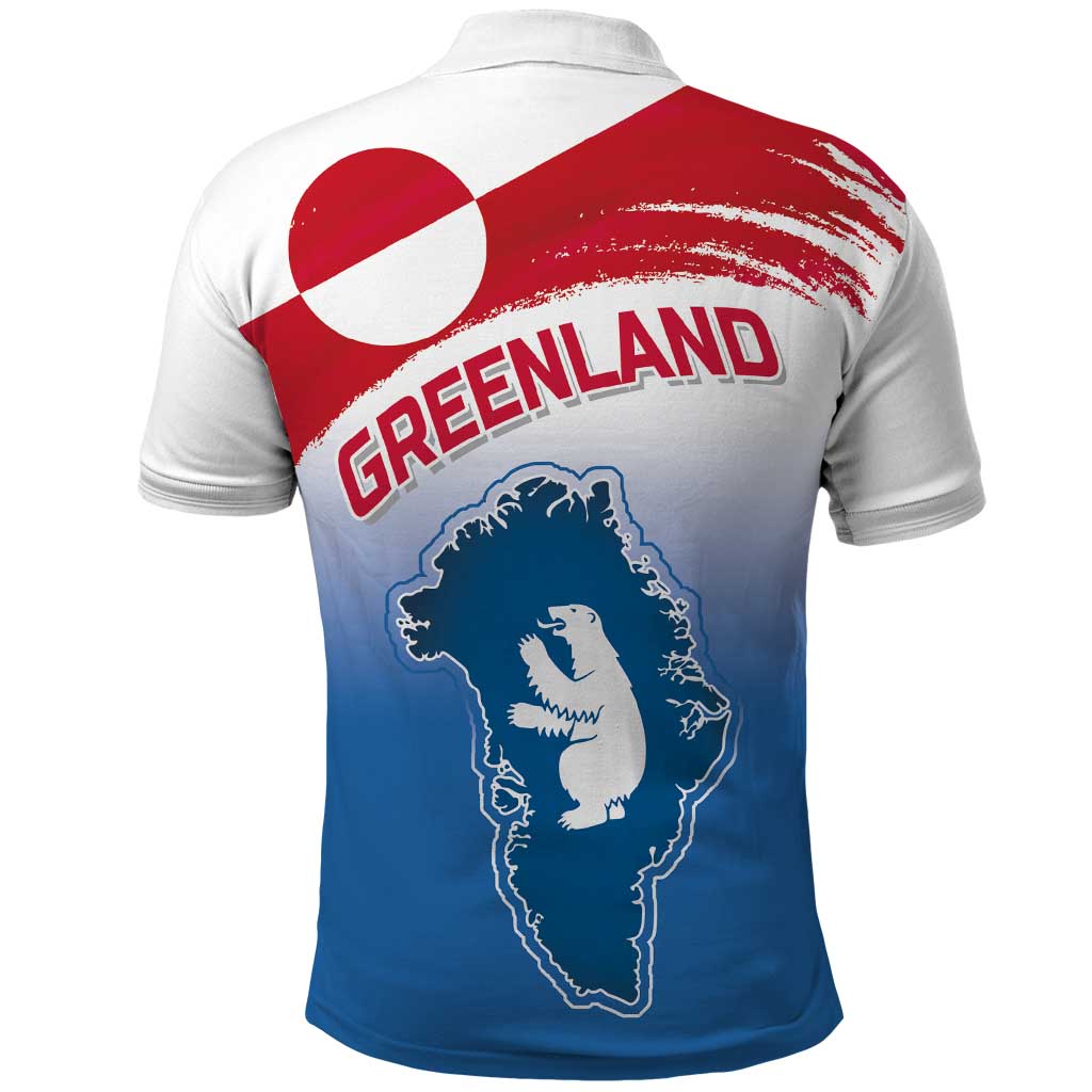 Greenland National Day Polo Shirt National Country Flag and Emblem with The Map