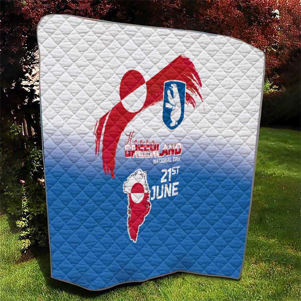 Greenland National Day Quilt National Country Flag and Emblem with The Map