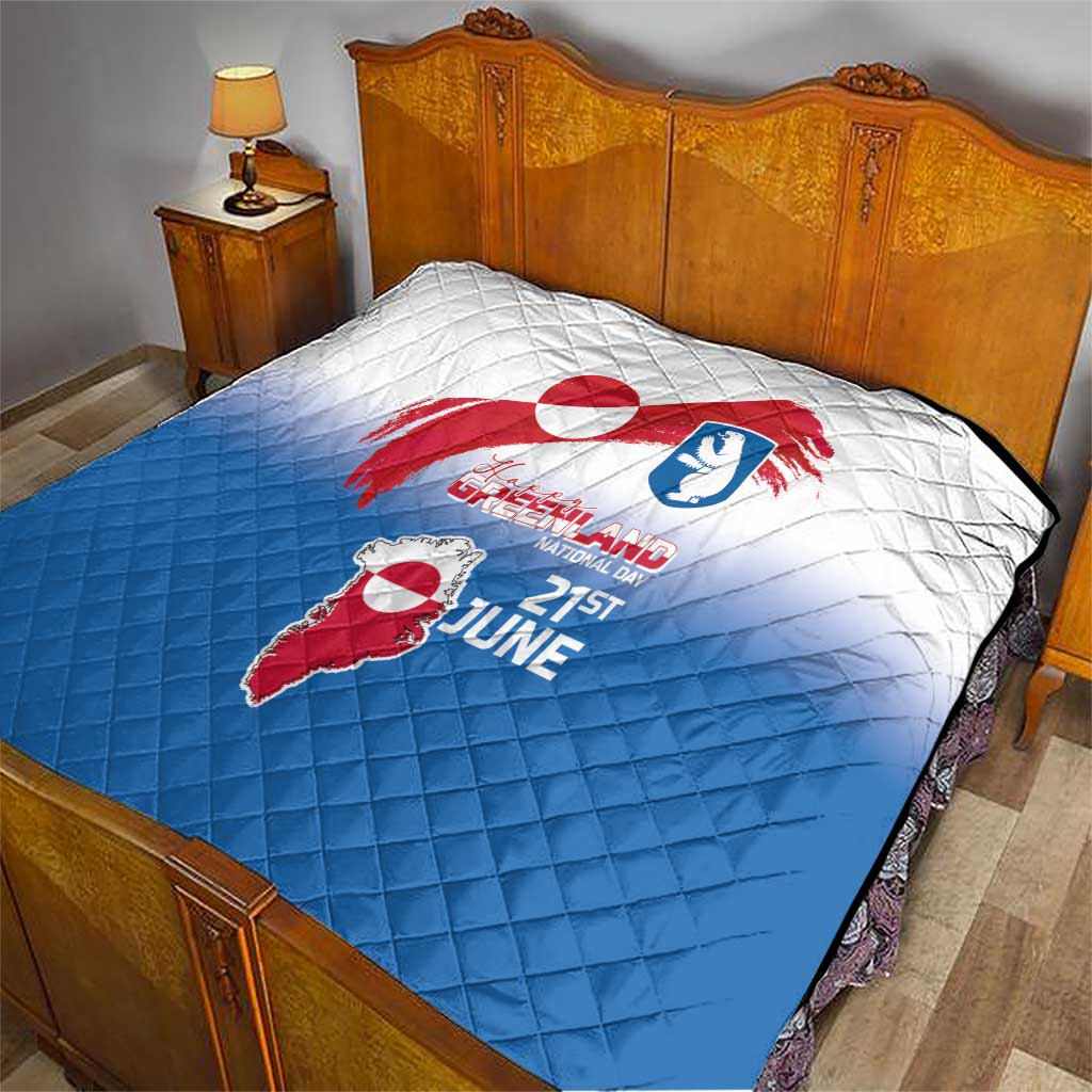 Greenland National Day Quilt National Country Flag and Emblem with The Map