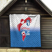 Greenland National Day Quilt National Country Flag and Emblem with The Map