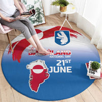 Greenland National Day Round Carpet National Country Flag and Emblem with The Map